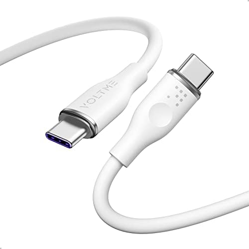 VOLTME 100 W USB C Fast Charge Cable – 6 ft E-Marker Type C to Type C Charger for Mac Book Pro 2021, i Pad Pro 2021, Galaxy S21, Pixel, & Switch – Premium Durability and Enhanced Compatibility for Rapid Power Delivery