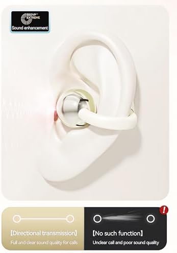 Open Ear Clip Bluetooth 5.49 Wireless Earbuds – Ultra Lightweight Headphones for Small Ears & Glasses Wearers with Secure Fit, Integrated Mic & LED Charging Case – Perfect for Gym & Outdoor Activities – Enhanced Stereo Sound for i Phone & Android Users – Experience Audio Freedom in Stylish Purple