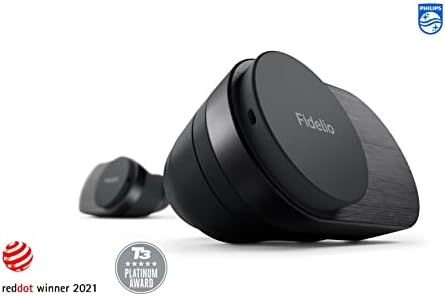 Philips Fidelio T1 True Wireless Earbuds – Audiophile-Grade Sound & Advanced Active Noise Cancelling Pro+ Technology, Bluetooth 5.2 for Seamless Connectivity, Ergonomic Design for All-Day Comfort, Long Battery Life with 25 Hours Playtime, Perfect for Music Lovers and Daily Use