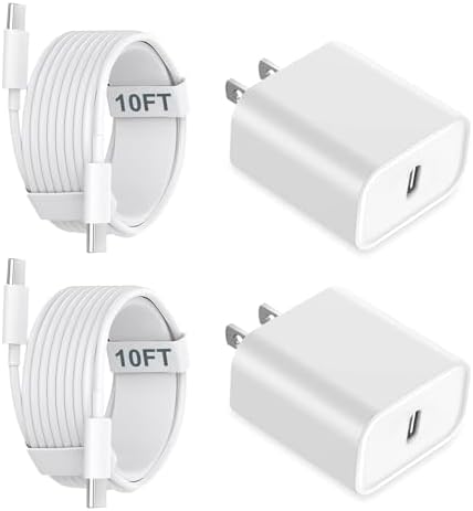 Swift Charge 20 W USB-C Charger for i Phone 15 & i Pad – 6 FT Cable Included – Rapid Power Solution for i Phone 16 Pro Max, i Pad Pro, Mini & Air – Lightweight, Durable, and Versatile Charging Block for All Your Devices – Say Goodbye to Long Wait Times with Enhanced Compatibility and Safety Features