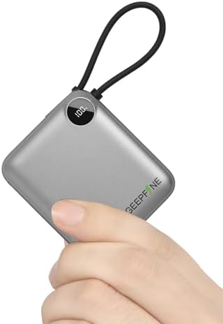 Compact 10,000 m Ah Power Bank with Integrated Charging Cable – 20 W PD Fast Charger for i Phone, Samsung, Google, Lenovo – Ultimate Travel-Ready Mini Portable Power Solution for On-the-Go Charging Needs