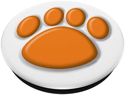 Animal Lover Gift Orange Tracks Print Dog Cat Paw PopSockets Grip and Stand for Phones and Tablets – Enhanced Compatibility and Speed