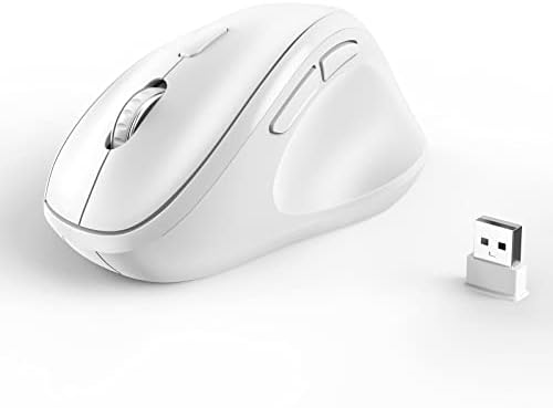 Revolutionize Your Workspace with the Green Ergonomic Wireless Mouse – Superior Vertical Design for Ultimate Comfort, Silent Clicks for Distraction-Free Focus, Long-Lasting Battery Life Powered by 1 AA Battery, Precision Control Up to 1600 DPI with USB Receiver Compatibility for PCs, Laptops, and Desktops