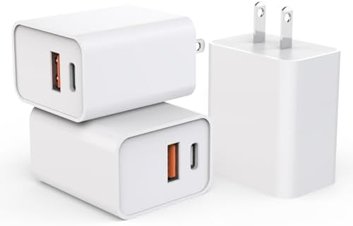 Apple 16 e Block 3-Pack Dual Port USB-C Wall Charger for i Phone & i Pad – High-Speed Fast Charge Adapter with USB A Compatibility, Travel-Friendly Design, and Advanced Safety Features for Efficient Power Delivery