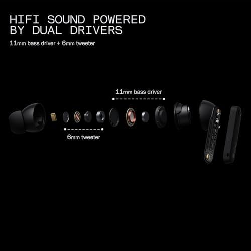 CMF Buds Pro 2 Wireless Earbuds – Superior Hi-Res LDAC Audio with 50 d B Hybrid Noise Cancellation and Ultra Bass for Dynamic Sound, Seamless Bluetooth 5.3 Connectivity, 43 Hours of Playtime with Compact Charging Case, Enhanced Six HD Microphone System for Optimal Call Clarity, Stylish Dark Grey Finish Perfect for Modern Audiophiles