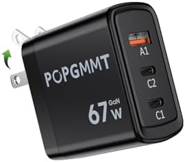 67 W Ga N 3-Port USB C Wall Charger – Ultra-Fast, Compact Power Adapter for Galaxy S25/S24/S23/S22, i Phone 16 Series, Mac Book Air/Pro – Advanced PD QC 3.0 Technology, Foldable Design for Travel Convenience – Universal Device Compatibility and Optimal Charging Performance