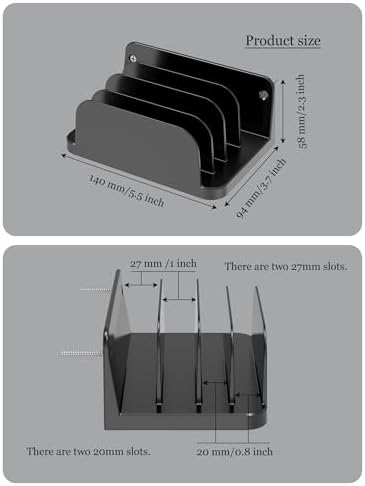Wall Mount Phone Holder for Smartphones and Tablets, Phone Shelf with 4-Slot Docking Station Compatible with Tablet, ipad, Kindle Wall Charging Organizer (Black) – Enhanced Compatibility and Speed