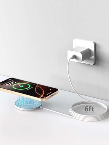 Ultimate 15 W Magnetic Wireless Charger Pad with 6 ft Cable – Fast Charging for i Phone 16 Series, Samsung Galaxy S25 Ultra & Air Pods – 2-Pack with 20 W PD Wall Charger Block – Enhanced Safety Features & 360° Adjustable Design for Optimal Charging Convenience – Ideal for Bed, Couch, and Travel – Experience Rapid, Reliable Charging with Smart Chip Protection Against Overcurrent, Overvoltage, and Overheating – Lightweight, Ultra-Thin Design for On-the-Go Use – Perfect Compatibility with i Phone 12 to 16, and Galaxy S20 to S25 – Enjoy Unmatched Flexibility and Performance in Wireless Charging Solutions!