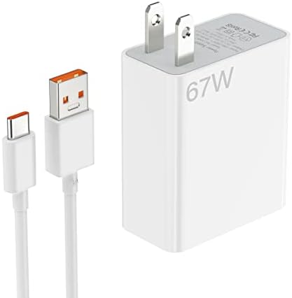 67 W Ultra-Fast Wall Charger for Xiaomi Devices – Quick Charge Adapter with 3 ft Type-C Cable for Mi 15, 14, 13, 12 Series & Redmi Models – Compact, Portable, and Highly Compatible Power Solution for Modern Lifestyles