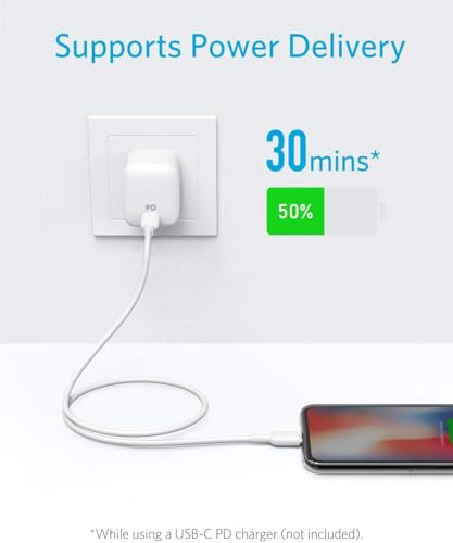 Anker 6 ft USB C to Lightning Cable – MFi Certified Fast Charging Cable for i Phone 13 Pro, 12 Pro Max & Air Pods Pro – Durable Design with Power Delivery Support – Tangle-Free Connectivity for Effortless Use