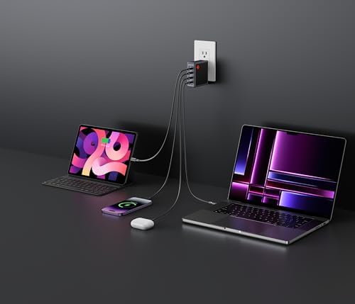 Power Up with the 65 W Ga N USB-C Charger – Triple Port Fast Charging Adapter for i Phone 16/15/14, Galaxy S24/S23, Mac Book Pro/Air & Pixel 8 – Eco-Friendly, Lightweight, and Travel-Ready Power Solution for All Your Devices
