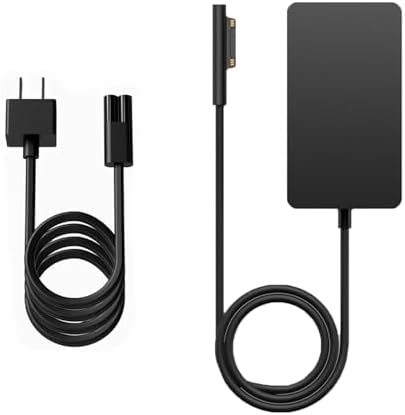 Powerful 44 W Surface Laptop Charger for Microsoft Devices – Optimized for Surface Pro 3/4/5/6, Surface Laptop 1/2/3, & Surface Go – Compact, Fast Charging with USB Port – Enhanced Safety Features & 2-Year Warranty