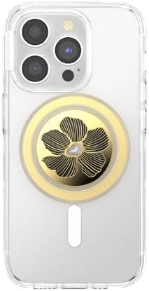 Magnetic Pop Grip for Mag Safe – Elegant Enamel Rose Noir | Multifunctional Phone Stand with Secure Grip & Customizable Swappable Top | Effortless Hands-Free Viewing Kickstand | Wireless Charging Compatible Accessory for Enhanced Smartphone Usability