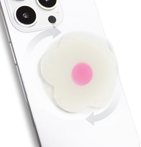 Coral Floral Daisy Phone Grip & Fidget Spinner – Mag Safe Compatible Lightweight Accessory for Enhanced Stability, Stress Relief, and Effortless One-Handed Use – Stylish and Durable Magnetic Stand for i Phone Users