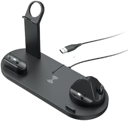 Sleek Multi-Device Wireless Charging Station for Apple & Samsung – Fast Universal Charger Stand with Safety Features for Effortless Power Management, Black – Optimize Your Charging Experience Today