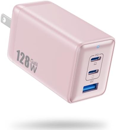 Power Up Your Devices with the Ultimate 128 W USB C Wall Charger – Advanced Ga N III Technology, 3-Port Fast Charging Station for Mac Book Pro, HP, Dell XPS, i Phone 15, Galaxy S23 & More – Compact & Efficient Travel Adapter for Maximum Device Compatibility and Rapid Charging Performance