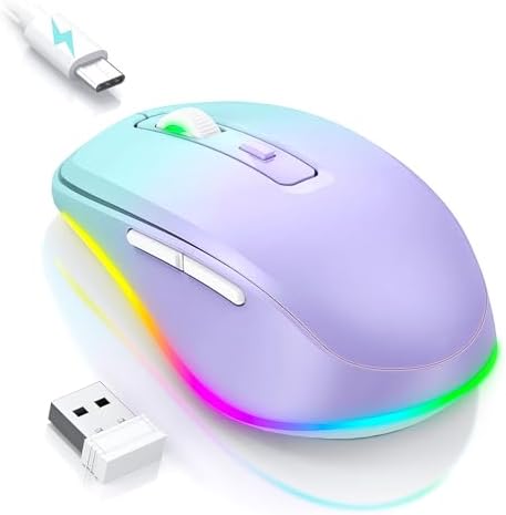 PEIOUS Rechargeable Wireless Mouse with LED – Innovative Jiggler Technology to Keep Your Computer Awake – Sleek Black Design for Optimal Comfort and Productivity