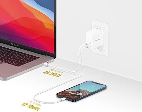 EZQuest 120 W Ga N USB-C Charger with 2 USB-C & 1 USB-A Ports – Travel-Ready Fast Charging Block with 2 Meter Cable – Compatible with Mac Book Pro, i Pad Pro & All Type-C Devices for Ultimate Power Efficiency