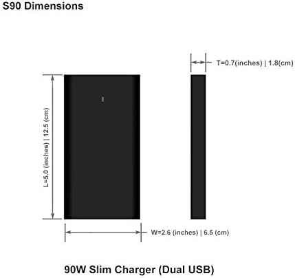 Slim 120 W Bat Power A90 D Replacement Charger for Dell Laptops – Fast USB QC Charger for Inspiron, Latitude, XPS, Mini, Precision, Studio, Vostro – Portable Power Supply with Enhanced Compatibility and Safety Features