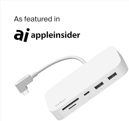 Belkin USB-C 6-in-1 Multiport Hub – Versatile Docking Station with HDMI, Micro SD Reader, and Powered USB Ports for Seamless Connectivity – Perfect for Mac, Chromebook, i Mac, and PC Users – Lightweight & Stylish Design for On-the-Go Efficiency