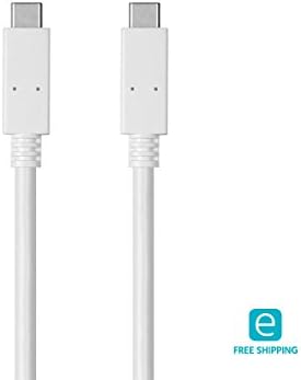 Monoprice Premium USB Type-C to Type-C 3.1 Gen 1 Cable – 5 Gbps Data Transfer, 3 A Fast Charging, 30 AWG Durability, 2 m (6.6 ft) Length – Sleek White Design for Enhanced Device Compatibility and Performance