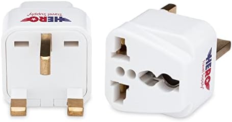 Hero Travel Supply All-in-One Universal Travel Adapter – Global Charging Companion for 100+ Countries | Charge Up to 3 Devices with Dual USB-A & USB-C Ports | Compact Design with Built-in Surge Protection for Hassle-Free Adventures | Essential Travel Accessory for On-the-Go Connectivity