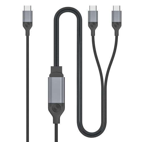 Maximize Charging Efficiency with the 140 W 2-in-1 USB C to USB C Braided Cable – Fast Charge Your i Phone 16 Pro Max, Mac Book Pro & Samsung Devices, Durable 4 Ft Length, Universal Compatibility for All Type-C Devices