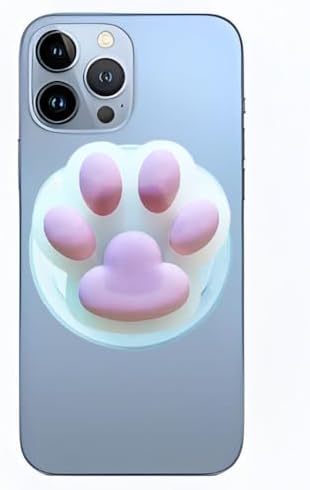 Charming Pink Paw Magnetic Phone Grip for Mag Safe – Whimsical 3 D Accessory for Kindle & Android Devices, Enhanced Wireless Charging Compatibility for Trendy Girls & Women – Lightweight and Secure Design for Effortless Handling and Stylish Self-Expression