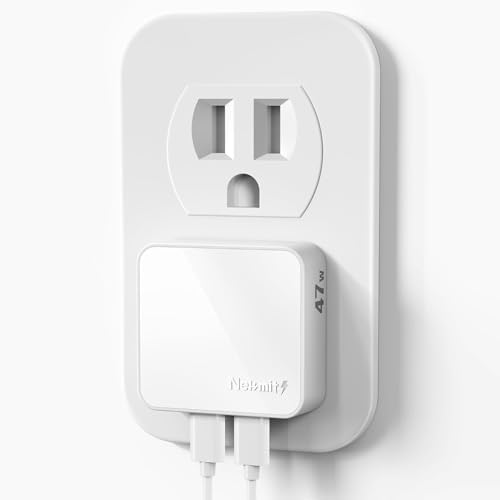 Nekmit 47 W Dual USB-C Wall Charger – Ultra-Fast PPS Charging Block for i Phone 15, Galaxy, Mac Book Air, i Pad & More – Compact and Portable Power Adapter for Efficient Device Charging on the Go