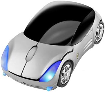 Sporty Pink Wireless Car-Shaped Optical Mouse – Portable 1600 DPI Mini Wireless Mice with USB Receiver for Laptop & Desktop – Ergonomic Design for Travel & Home Use – Unique Gift Idea for Tech Lovers