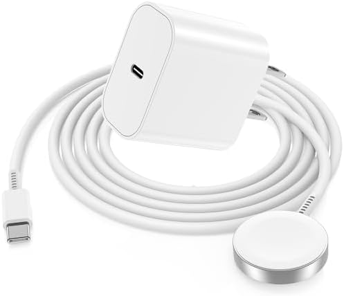 Upgrade Your Apple Watch Charging Experience with the 20 W Magnetic USB-C Fast Charger – 6 ft Cable for Seamless Compatibility with Series 1-9 and SE Models – Effortless Magnetic Alignment and Premium Durability for Everyday Convenience