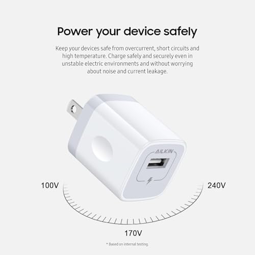 5-Pack Dual Port USB Wall Charger – Fast Charging Power Adapter Cube for i Phone 16, Samsung Galaxy, and More – Compact Travel Brick with Safety Features for Quick Device Charging and Enhanced Compatibility – Ideal for Home and On-the-Go Use