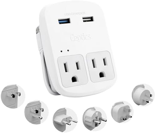 Compact Dual USB Travel Adapter for Effortless Charging in Australia, New Zealand, and China – Essential Type I Plug for Phones, Tablets, and Cameras – Quick Charge Capability with Universal Compatibility for Hassle-Free Global Adventures