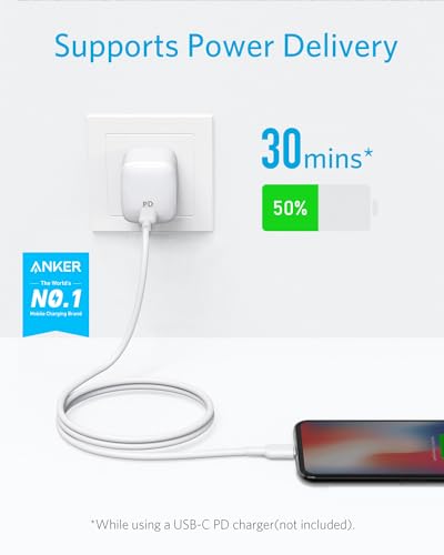Anker 6 ft USB C to Lightning Cable – MFi Certified Fast Charging Cable for i Phone 13 Pro, 12 Pro Max & Air Pods Pro – Durable Design with Power Delivery Support – Tangle-Free Connectivity for Effortless Use