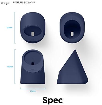 elago MS1 Charging Stand Compatible with MagSafe Charger – Premium Silicone Stand Compatible with iPhone 16/15/14/13/12 Series, Designed for iOS StandBy mode [Jean Indigo][Charging Cable Not Included] – Enhanced Compatibility and Speed