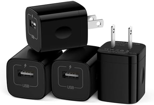 Sicodo 4-Pack High-Speed USB Wall Charger Block – Universal Fast Charging Adapter for i Phone 16/15/14/13/SE (2020) & Samsung Galaxy S25/S24/S23 – Compact Travel-Friendly Design for Enhanced Portability and Performance – Stay Connected Anytime, Anywhere!