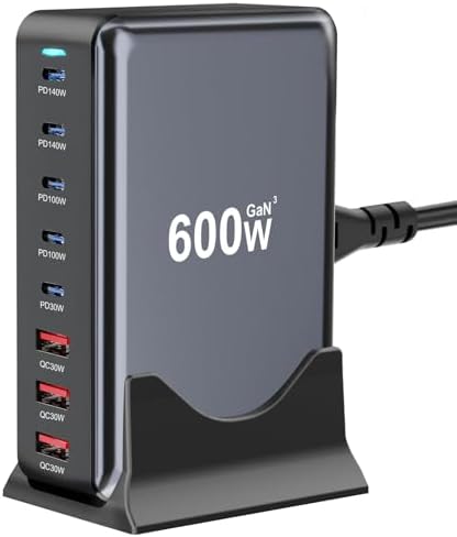 High-Powered 440 W Ga N 8-Port USB-C Charging Hub – Dual PD & PPS Fast Charger for Mac Book Pro/Air, i Phone 16/15/14/13/Pro Max – Compact, Durable Solution for Home, Office & Travel Efficiency