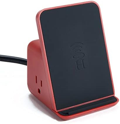 HALO Wireless Charging Station – Multifunctional Power Hub with 3 USB Ports & 2 AC Outlets for Fast, Efficient Charging of Up to 5 Devices Simultaneously – Sleek Charcoal Finish for Stylish Desktop Organization – Qi-Enabled Compatibility for All Your Gadgets