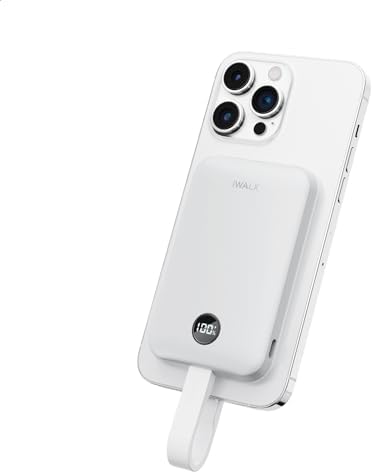 i WALK 10000 m Ah Magnetic Power Bank – 30 W High-Speed Wireless Charger with USB-C Cable, Qi2 Certified 15 W Battery Pack, LED Display for i Phone 16/16 Pro/15/14/13/12 Series & Samsung Galaxy – Ultimate Portability and Efficiency on the Go