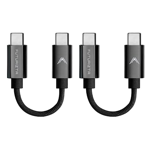 Futurizta Tech® Zeus-X Ultra-Compact USB-C to USB-C Cable – 2-Pack (0.33 ft/0.1 m) – 60 W High-Speed Charging & Data Transfer Cable for Samsung, Google Pixel, i Pad Pro, DAC & SSD – Quick Charge 3.0/4.0 Compatible, Durable & Portable Charging Solution for On-the-Go Users