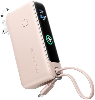 INIU 3-in-1 Travel Power Bank: 10000 m Ah Fast Charger with Built-in USB-C & Foldable AC Plug – Ultimate Portable Charging Solution for College Students, Travelers, and Tech Enthusiasts – Blue – Charge Multiple Devices Effortlessly!