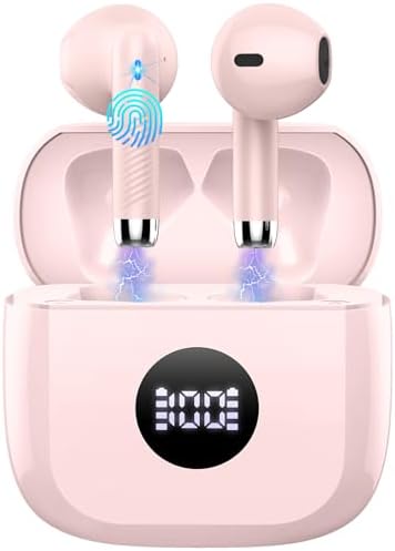 Elevate Your Audio Experience with Jxrev Bluetooth 5.4 Wireless Earbuds – Immerse in High-Fidelity Stereo Sound and Enjoy Effortless Calls with Advanced 4 ENC Noise-Cancelling Technology – Unmatched 40-Hour Playback in a Portable Charging Case – IP7 Waterproof for All-Weather Performance and Rapid USB-C Charging – Experience Ultimate Freedom in Every Beat!