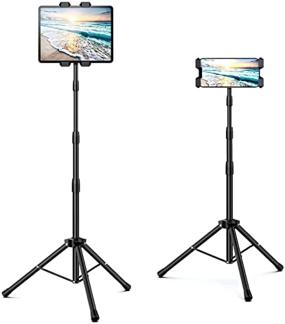 Height-Adjustable Raking Tablet Floor Stand – 360° Rotating Tripod for i Phone, i Pad Mini/Air/Pro & All 5.5-12.9 Inch Devices – Ultimate Hands-Free Viewing & Productivity Booster