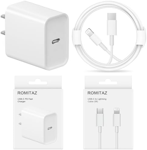 i Phone Fast Charger Dual Pack with 6 FT USB-C Charging Cable – PD 3.0 Quick Charge Wall Adapter for i Phone 14/13/12/11/X/8/7/6 & i Pad Pro/Mini/Air Pods – Ultimate Charging Efficiency & Enhanced Compatibility