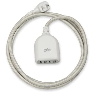 Transform Your Charging Routine with the 360 Electrical Habitat 4.8 A 6 ft USB Extension Cord – Versatile 4-Port Power Hub Ideal for i Phone, Android Devices, and Tablets – Stylishly Braided in Eye-Catching Poppy Fields – Fast Charging Capabilities with Superior Device Compatibility for an Organized, Tangle-Free Setup