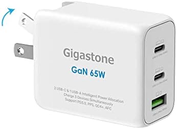 Gigastone 65 W Ga N USB-C Charger: High-Speed Travel Adapter with Intelligent Power Allocation for Mac Book, i Phone 16/15, Galaxy S24 & More – Compact, Foldable Design for Ultimate Portability & Multi-Device Charging Efficiency