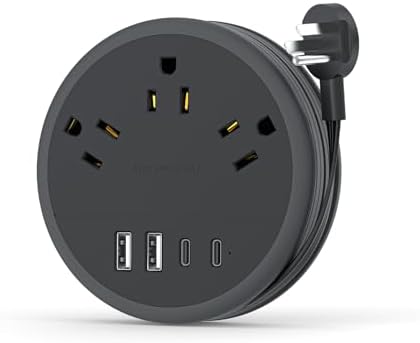 Stylish NTONPOWER Purple Extension Cord with 3 AC Outlets & 4 USB Ports (2 USB-C) – 4 FT Flat Power Strip for Kawaii Dorm & Office Decor – Compact, Versatile Charging Station for Modern Workspaces