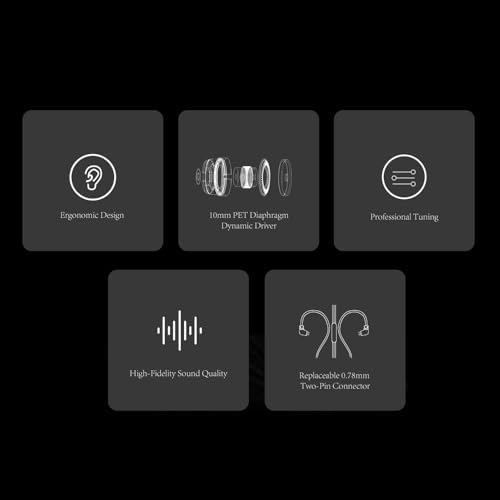 FAAEAL TANGZU Wan’er S.G Hi-Fi Earbuds – Premium Audiophile In-Ear Monitors Featuring 10 mm Dynamic Drivers for Enhanced Audio Clarity, Ergonomic Comfort Fit, Detachable 2-Pin Cable for Customization, Stylish Mixed Color Design, and Integrated Microphone for Effortless Hands-Free Calls and Versatile Listening Experiences