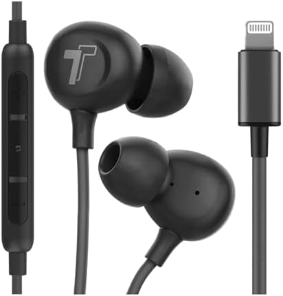 Thore Lightning Earbuds for i Phone – MFi Certified Wired In-Ear Headphones with Mic – High-Fidelity Sound for i Phone 7/8 Plus, X, XR, 11, SE, 12, 13, 14 Pro Max – Ultra-Portable White Design for Music & Calls – Premium Audio Experience