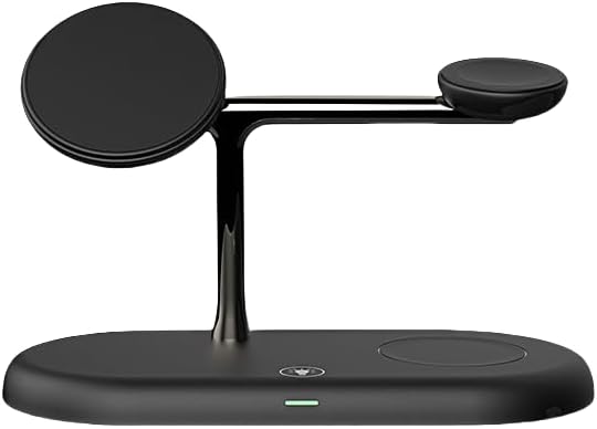 3-in-1 Wireless Charging Station for i Phone 16/15/14/13/12, Air Pods & Samsung Galaxy Watch – Fast Charge, Integrated Night Light & Sleek Design for Ultimate Convenience and Organization